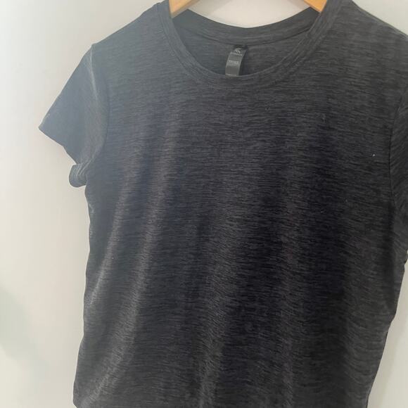 Kyodan Dark Gray Ruched Short Sleeve Workout Top Size XS - Picture 2 of 4